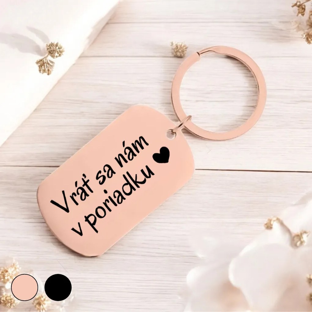 Ahome Krásna kovová kľúčenka - Vráť sa nám v poriadku Vyberte farbu: Čierna