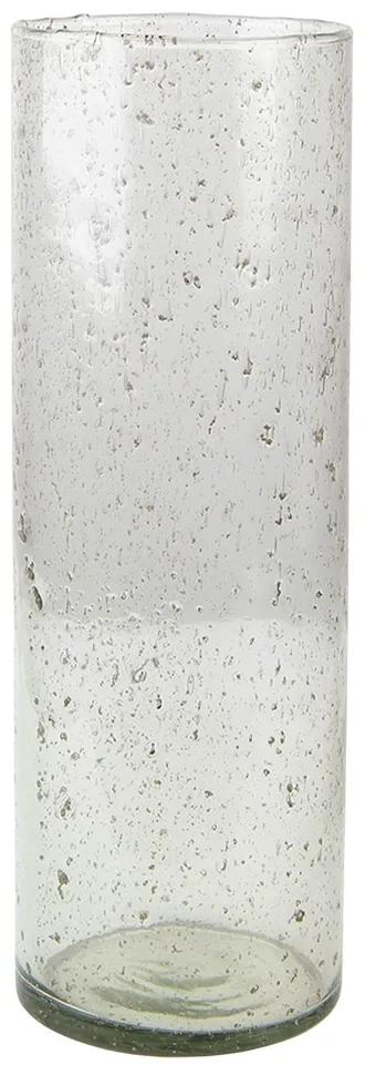 Sklenená transparentná fúkaná váza - Ø 10*30 cm