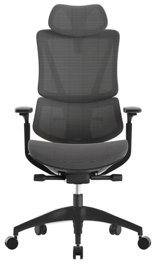 Kancelárska ergonomická stolička KLEM — sieť, tmavo sivá, nosnosť 130 kg