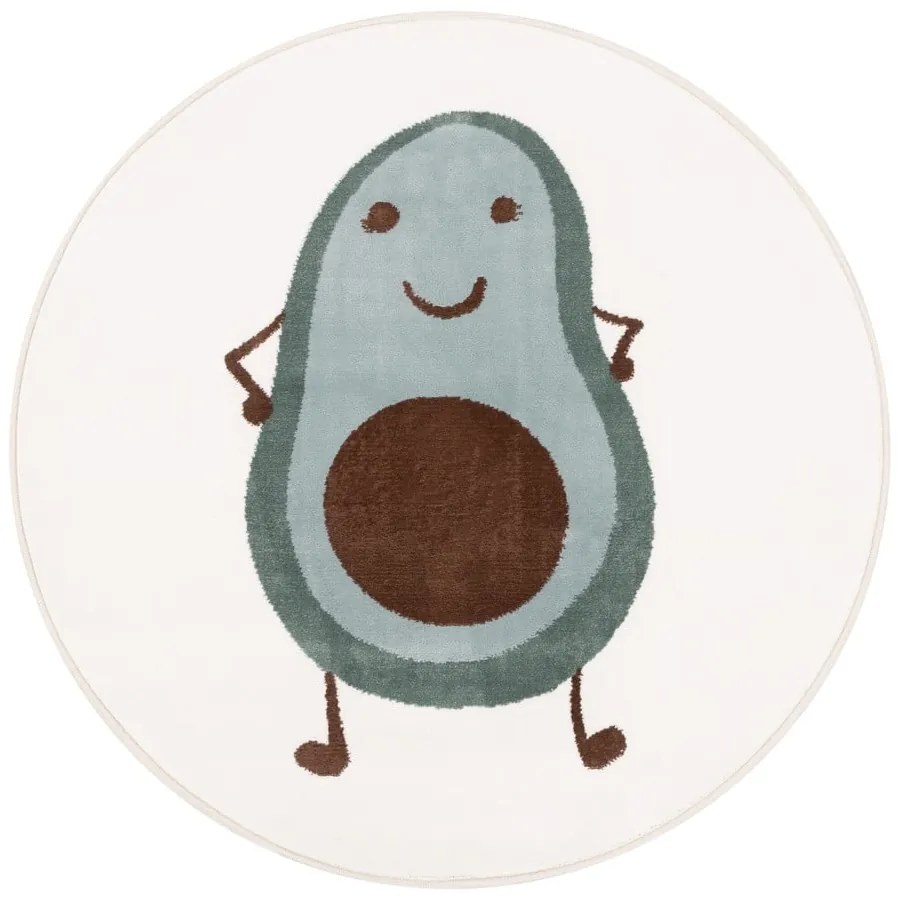 Detský koberec v mentolovej farbe/slonovinový ø100 cm Avocado Mint – FD