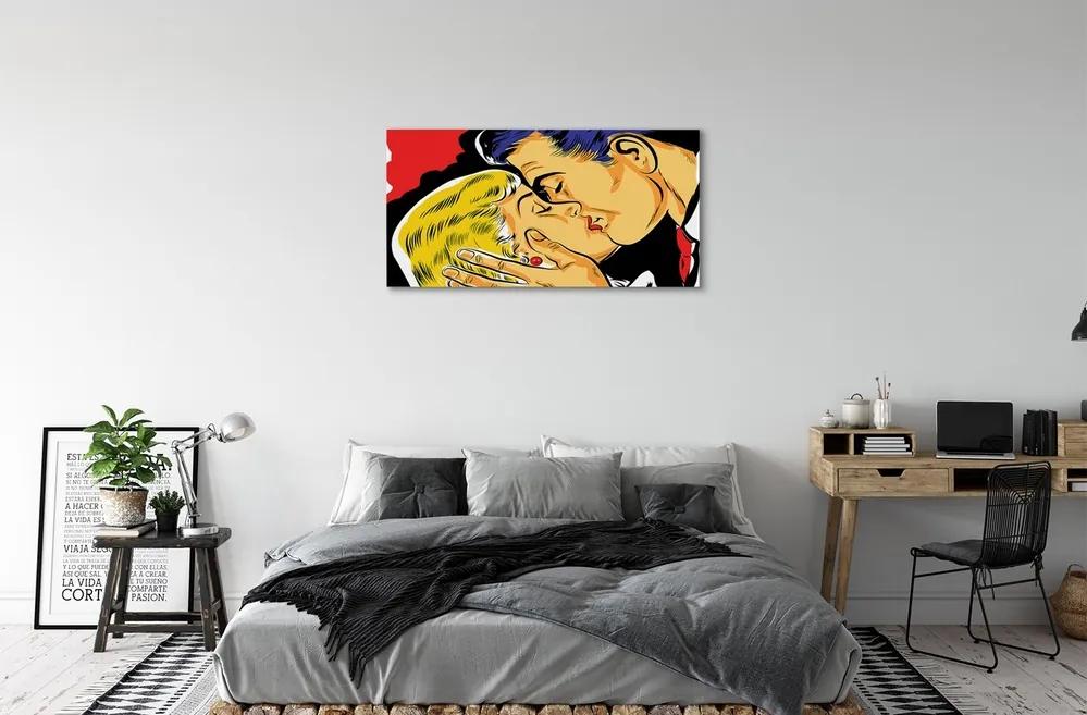 Obraz canvas ľudia pobozkať 125x50 cm