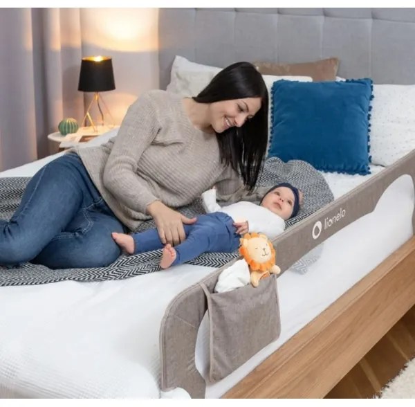 Lionelo - Bezpečnostná zábrana na posteľ EVA sivá