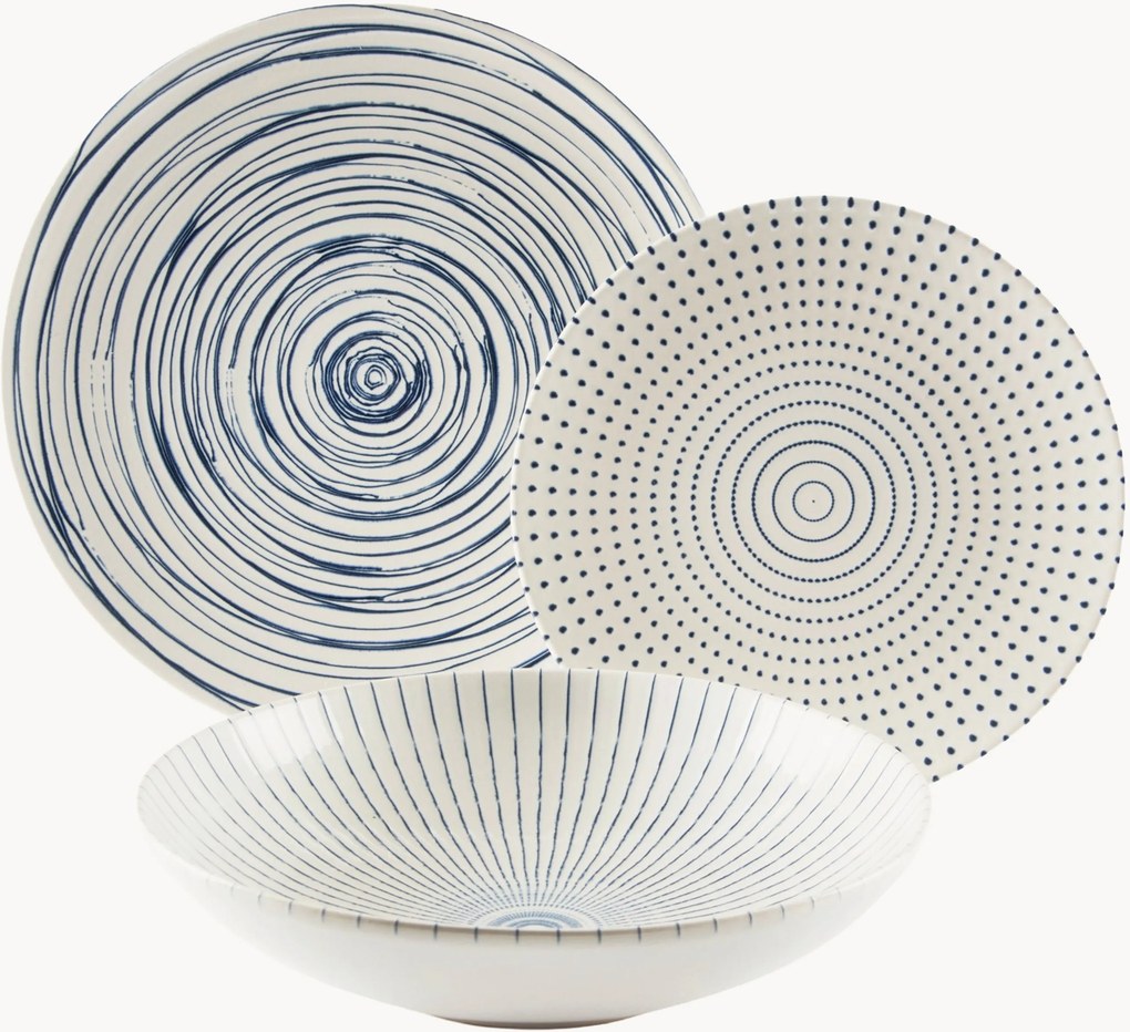 Porcelánová súprava riadu Hanami, 6 osôb, 18 ks