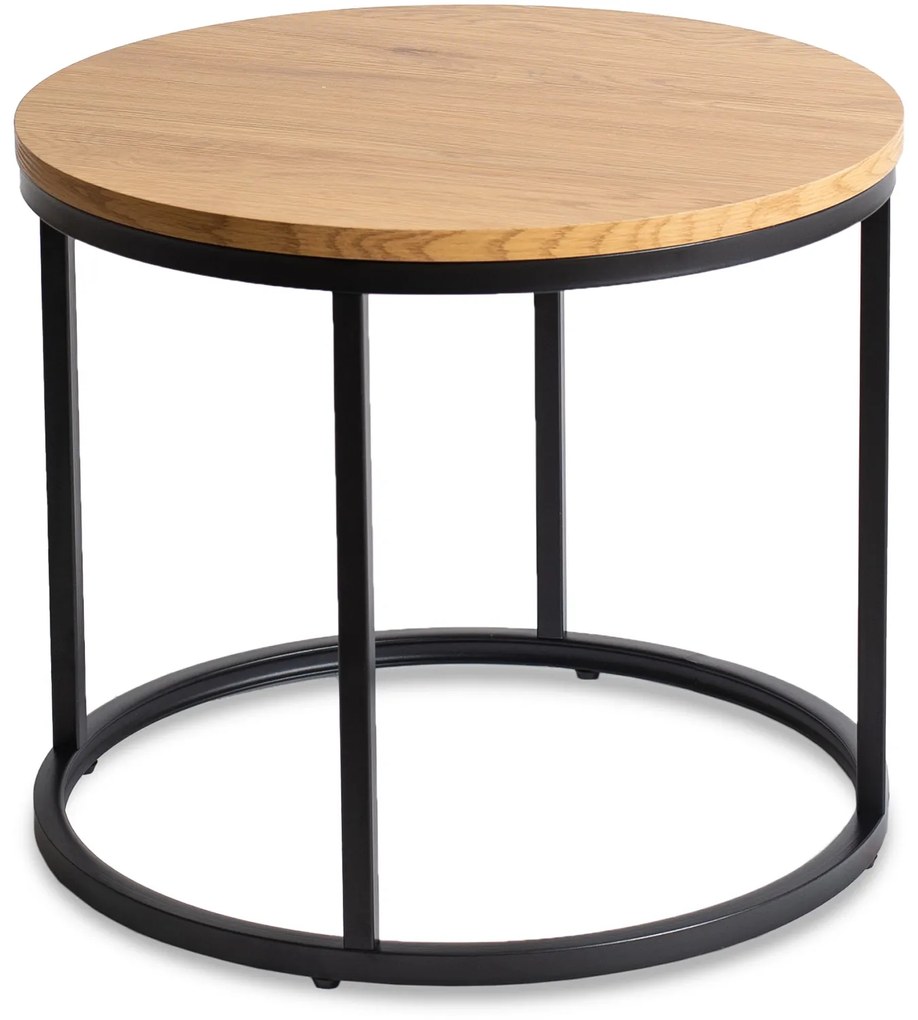 LELLA okrúhly konferenčný stolík, zlatý dub/čierna