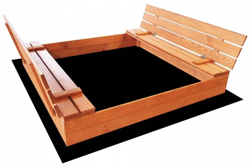 Detské uzatvárateľné pieskovisko s lavičkami 140 x 140 cm impregnované