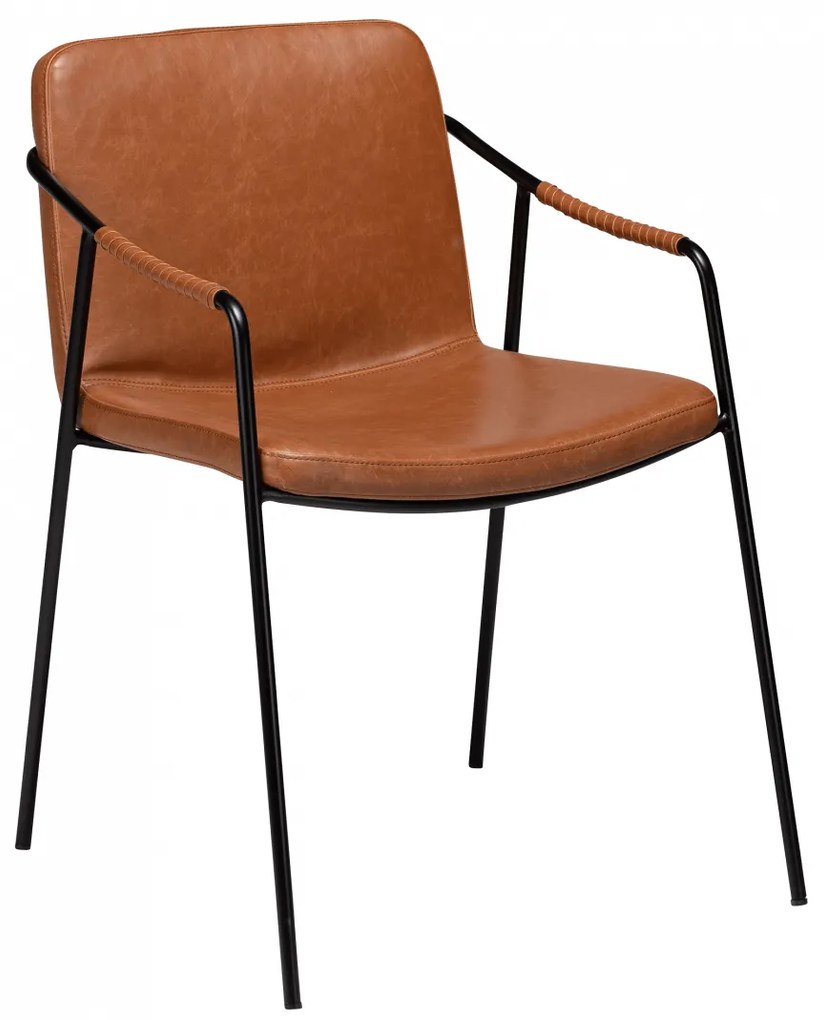 BOTO ČALÚNENÁ STOLIČKA S PODRÚČKAMI vintage brown/black