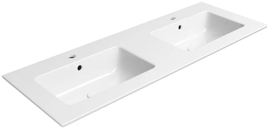 GSI GSI, PURA keramické dvojumývadlo Slim 122x46cm, biela ExtraGlaze, 8888111