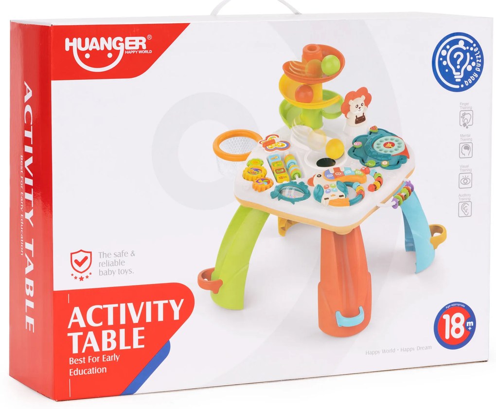 HUANGER Interaktívny vzdelávací stôl pre deti s loptičkovou dráhou