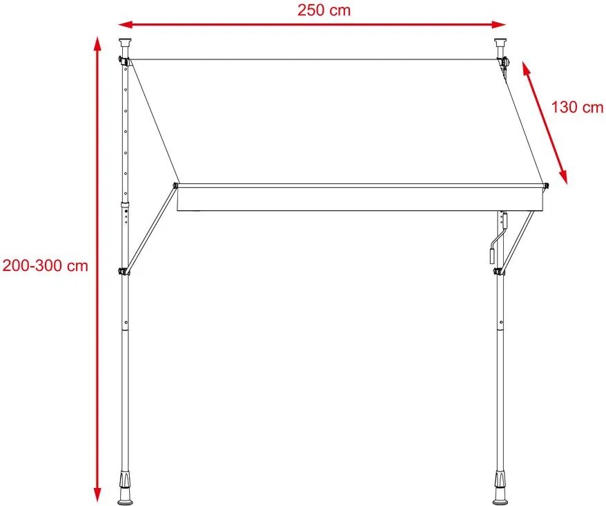 Balkónová markíza APOLLO 250 cm