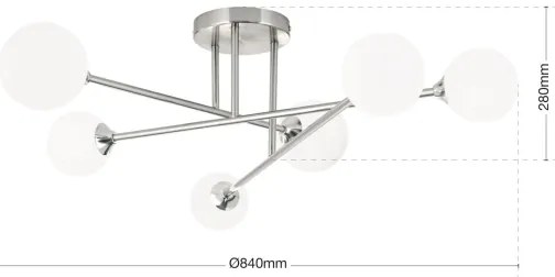 Orion DL 7-786/6 - Prisadený luster SNOWWHITE 6xG9/20W/230V pr. 84 cm matný chróm