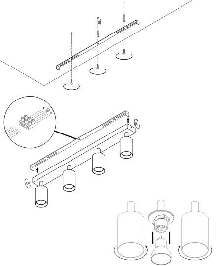 Bodové svietidlo ANGIE 4xGU10/35W/230V čierna