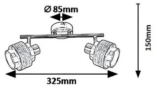 Rabalux 5380 - Bodové svietidlo BASIL 2xE14/40W/230V