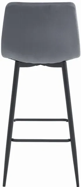Set dvoch barových stoličiek ARCETO zamatové tmavosivé (čierne nohy) 2 ks
