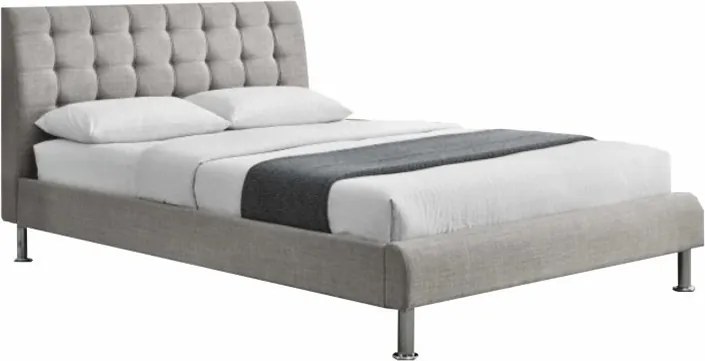 Manželská posteľ, sivá látka, 160x200, PAOLA