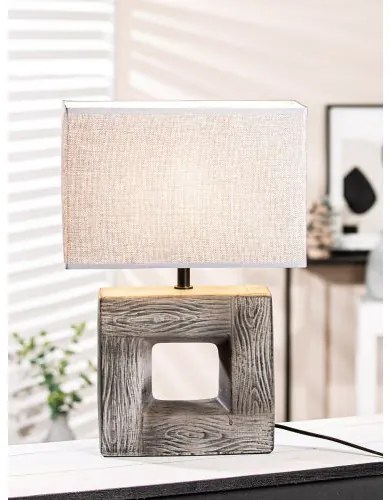 Moderná sivá nočná lampa SQUARE