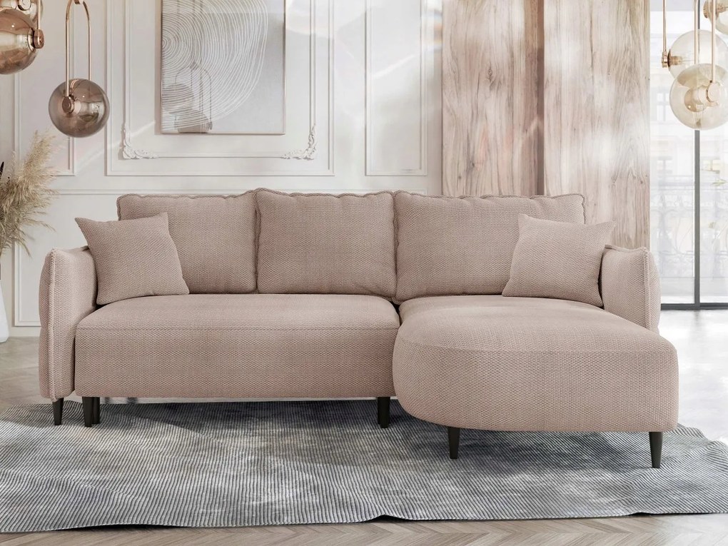 Rohová sedačka Evorde (hnedosivá) (s úl. priestorom) (p)