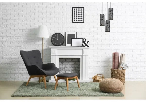 Luster na lanku AVALO 3xE27/60W/230V pr. 35 cm šedá/čierna