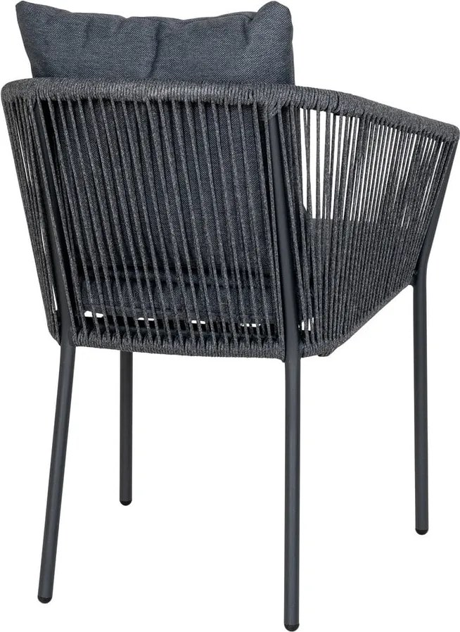 Tmavosivá kovová/polstrovaná záhradná stolička Salerno – House Nordic