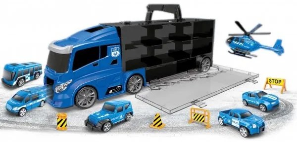 Nákladné policajné auto s vozidlami