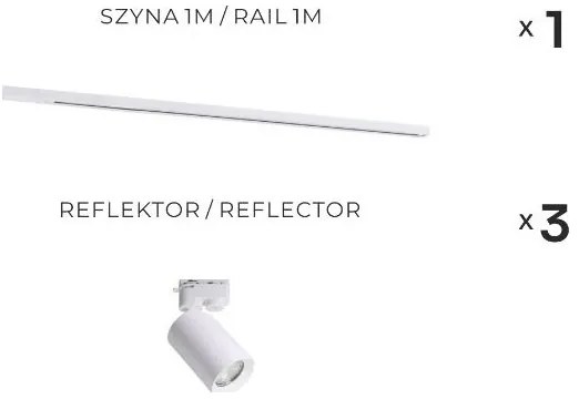 Zuma Line 3555 - Bodové svietidlo v lištovom systéme TORE 3xGU10/35W/230V biela