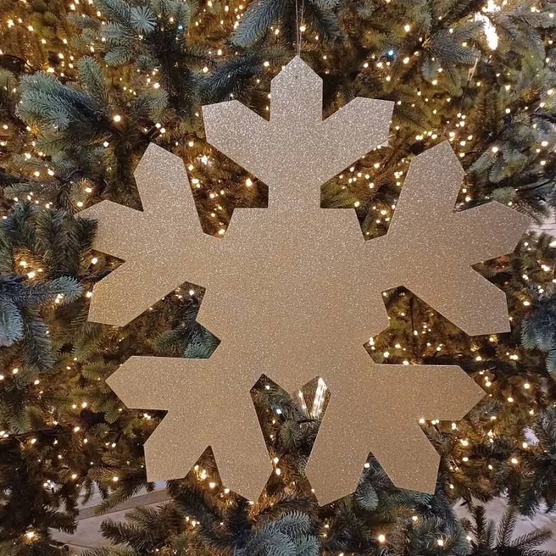 DECOLED Snehová vločka I, priemer 80 cm, zlatá
