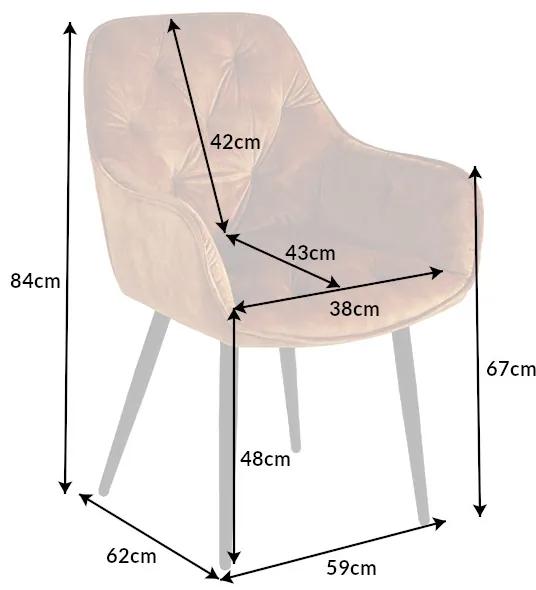 Dizajnová stolička Garold horčicovo-žltý zamat