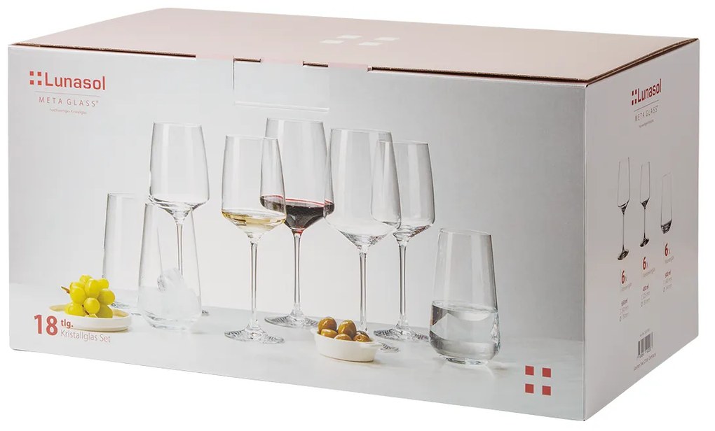 Štartovací set pohárov do domácnosti 18 ks - 21st CENTURY Glas Lunasol - 322165
