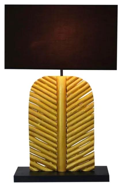 Dizajnová stolná lampa Lance 63 cm čierno zlatá - longan