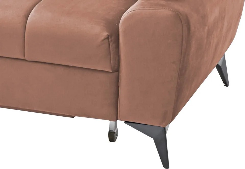 Rohová sedacia súprava Paris, lososová látka, ľavý roh