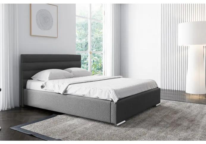 Elegantná čalúnená posteľ Leis 200x200, tmavo šedá