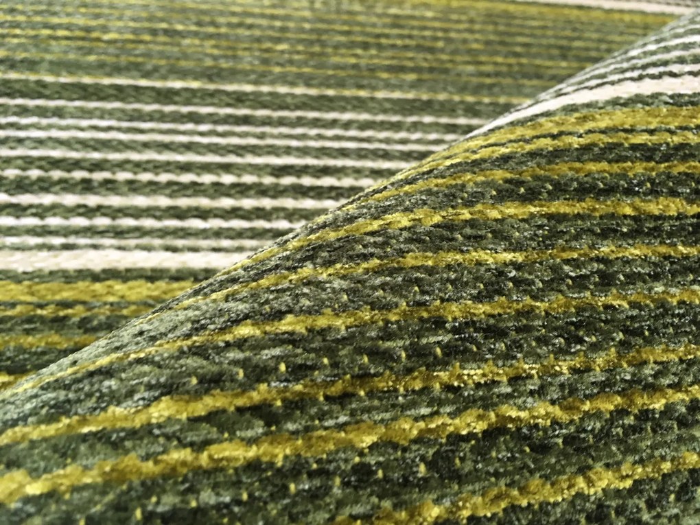 Oriental Weavers, Protišmykový ručne tkaný behúň Laos 140 / 999X, 55x85, zelená, chodba / predsieň