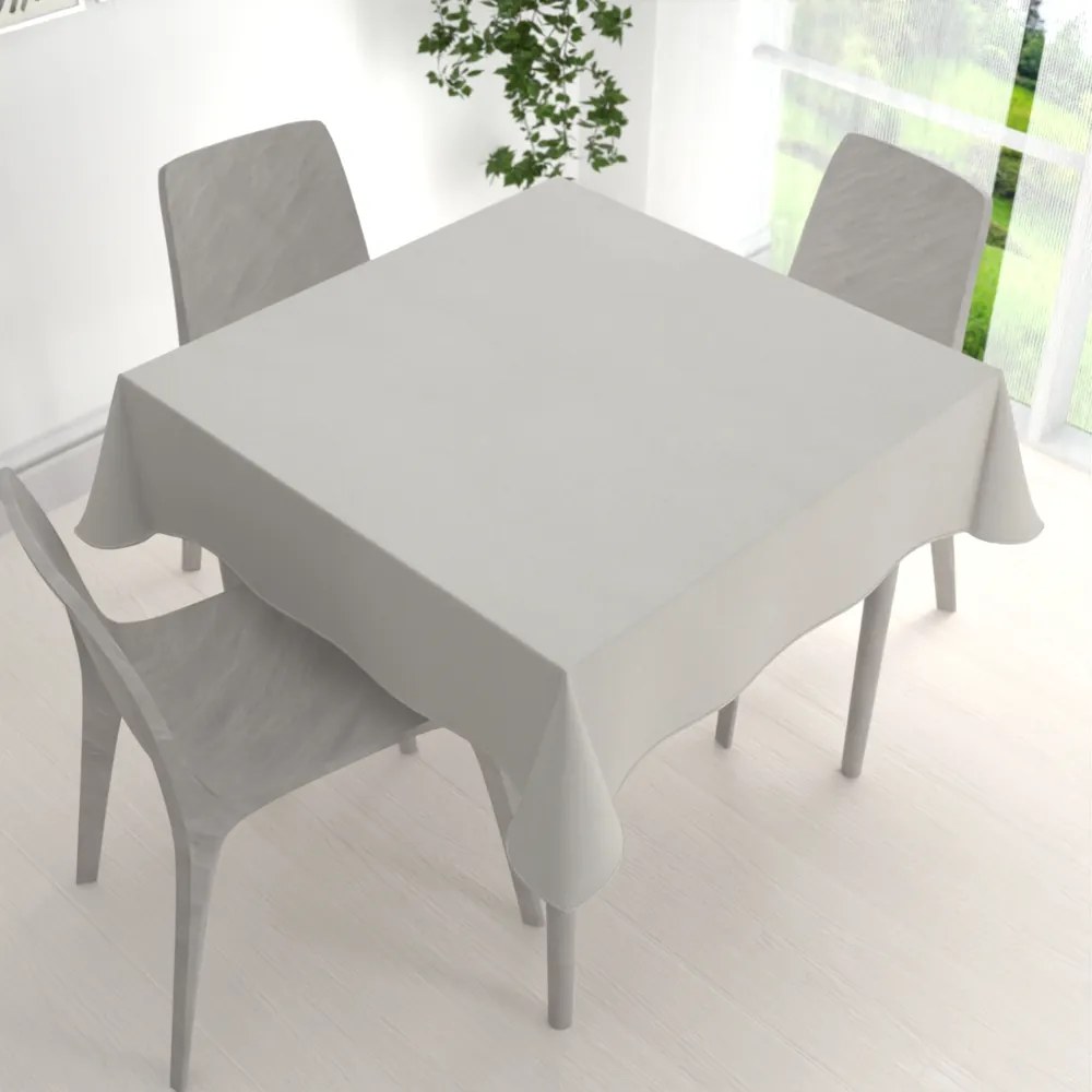 Biante Veľký dekoračný štvorcový obrus BKU-101 Svetlo sivý 150x150 cm