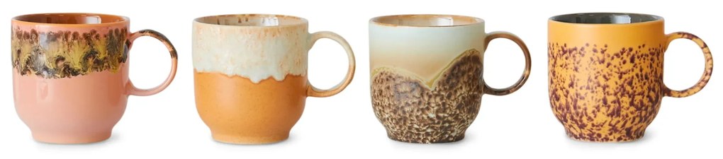 HK living Kameninový hrnček café mug 70's Cape 4 x 250 ml