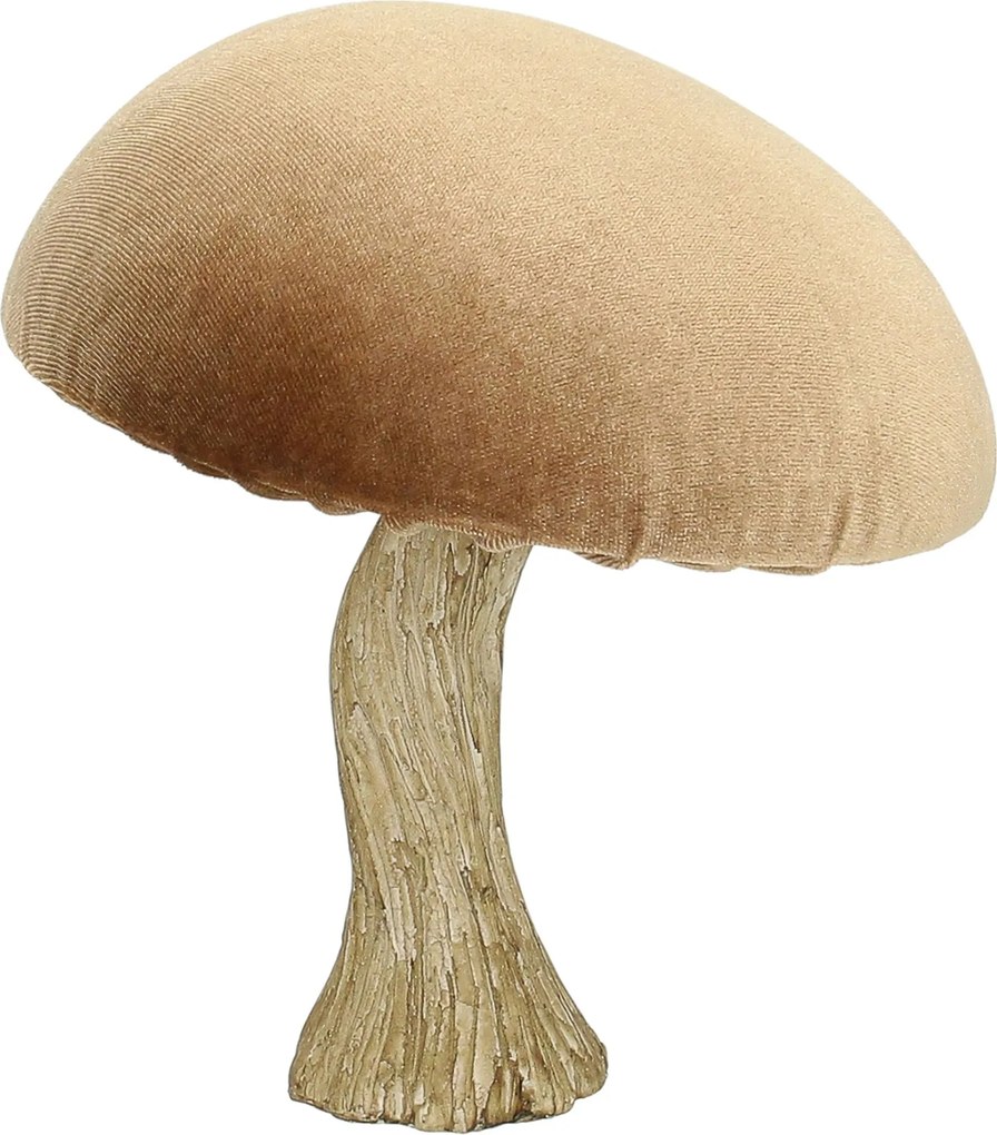 Dekorácia Velvet Mushroom 17 cm caramel
