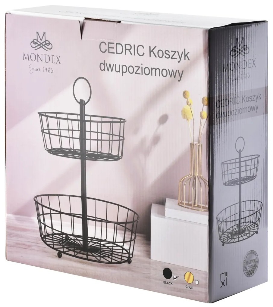 Dvojposchodový servírovací stojan Cassie zlatý
