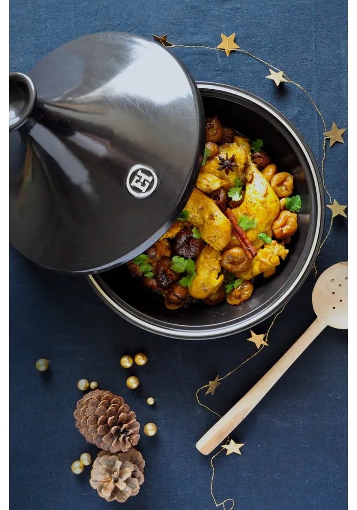 Čierny tajine Emile Henry Flame, ⌀ 32 cm