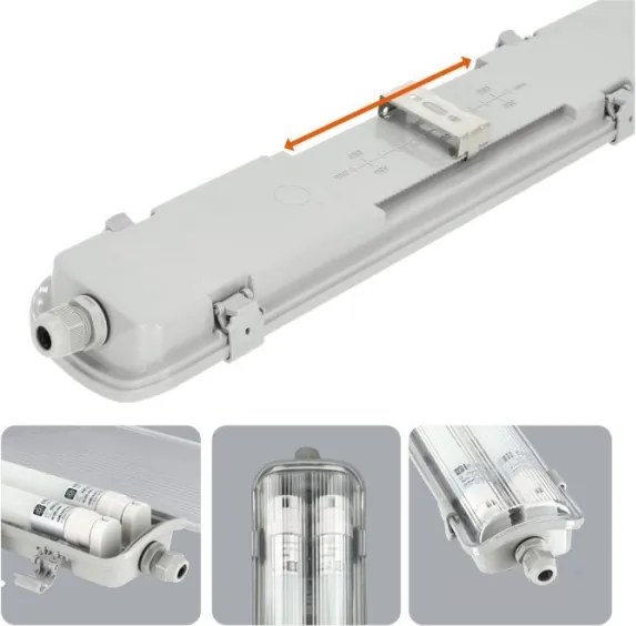 LED technické žiarivkové svietidlo T8 2xG13/18W/230V 6500K IP65 127 cm