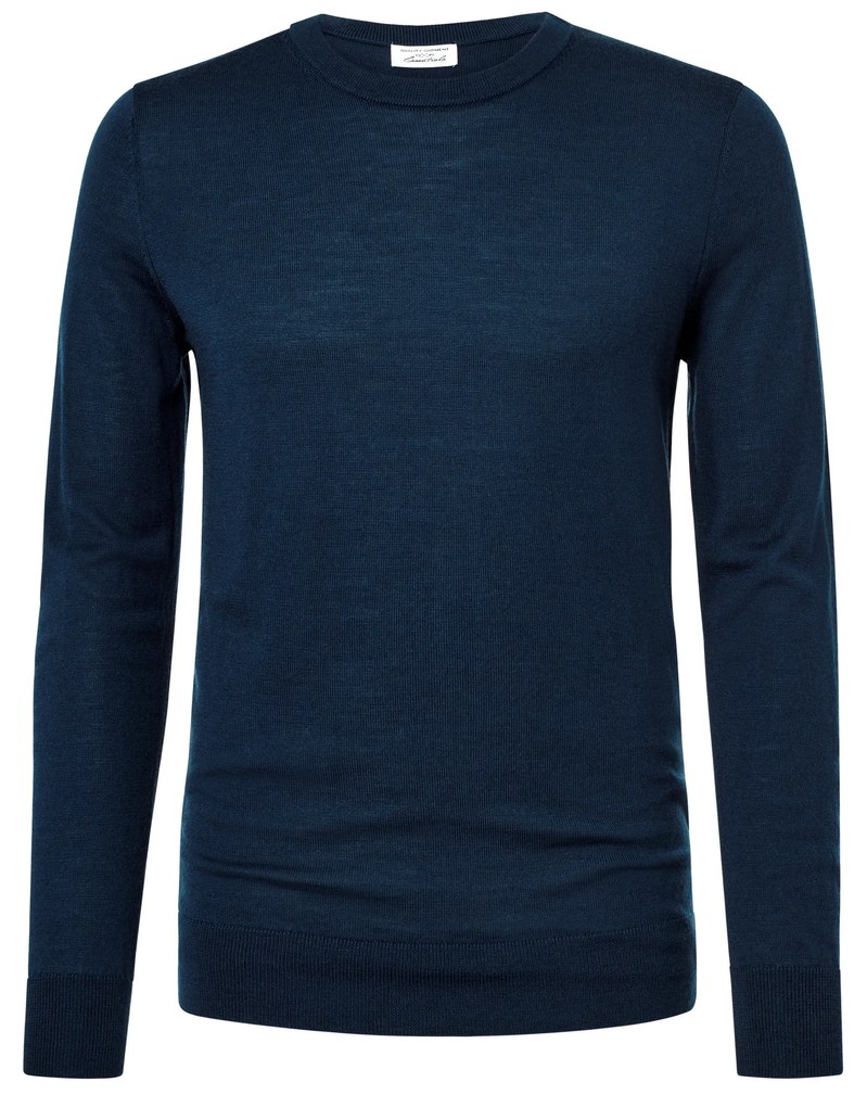 Pulóver z merino vlny, námornícka modrá