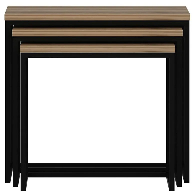 Odkladací stolík Evia Walnut, 3 ks