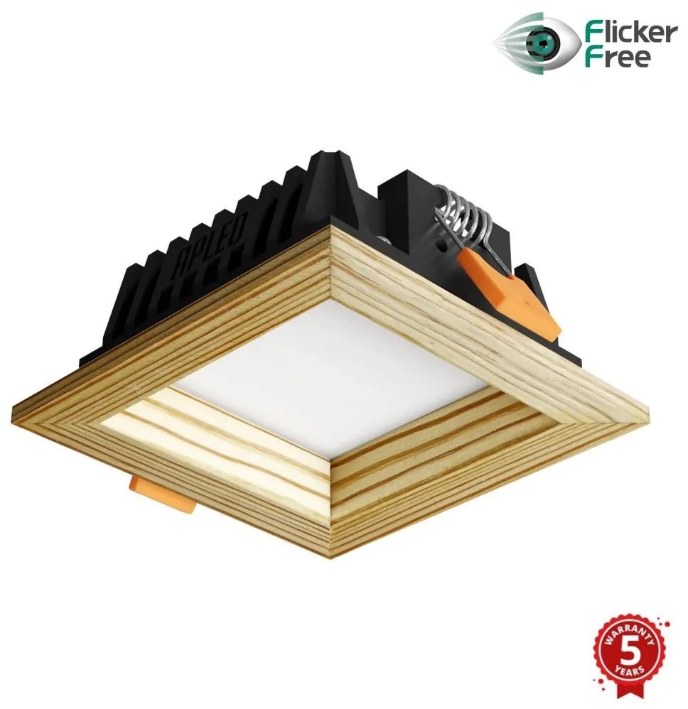 APLED -LED Podhľadové SQUARE WOODLINE LED/6W/230V 3000K 12x12 cm borovica masív