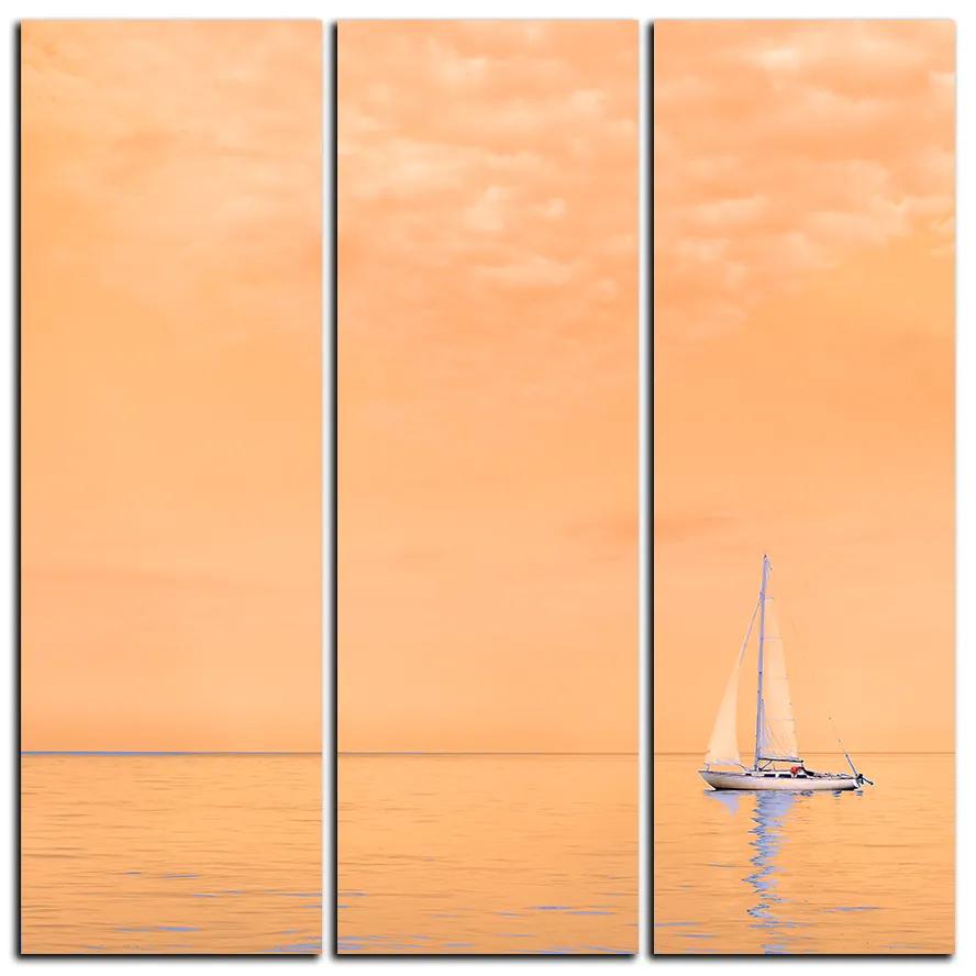 Obraz na plátne - Plachetnica na mori - štvorec 3248FB (75x75 cm)