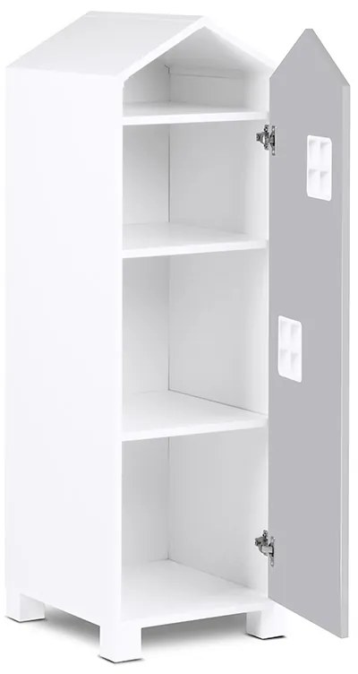 Detská skriňa domček 126 cm - šedá