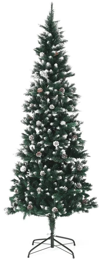 Vianočný stromček so šiškami, posnežený, 210cm, CHRISTMAS TYP 2