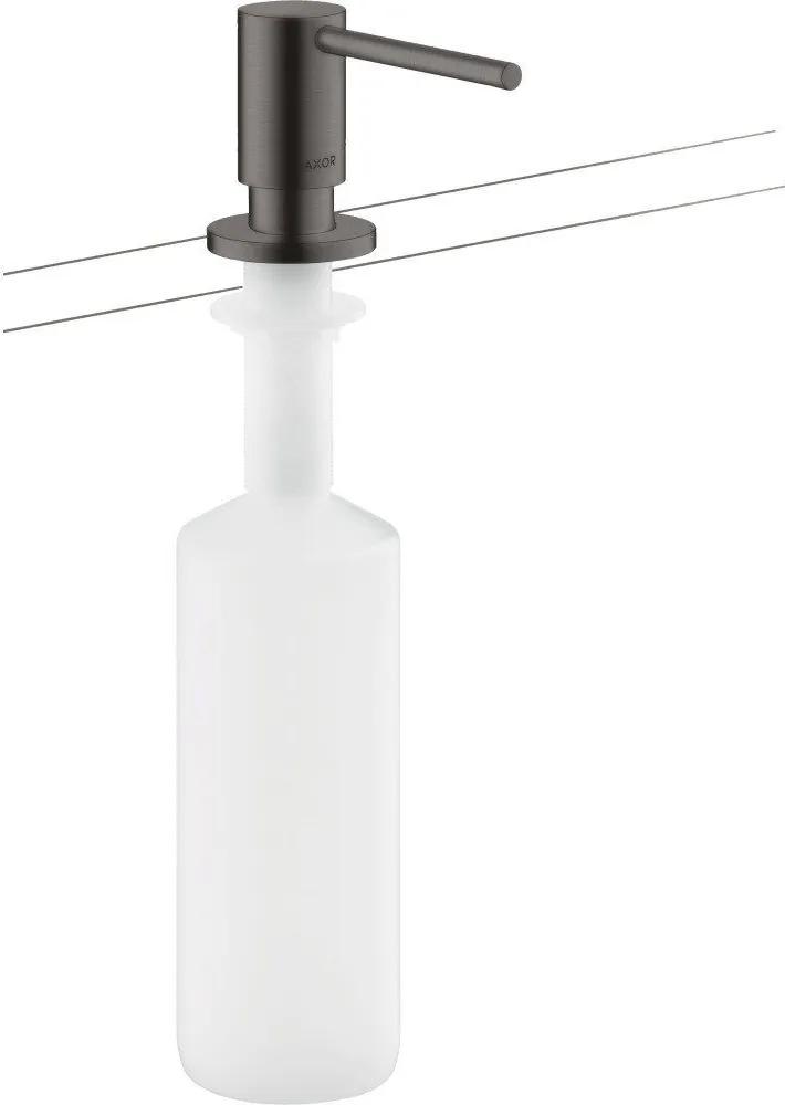 AXOR Uno dávkovač tekutého mydla / umývacieho prostriedku, objem 500 ml, kartáčovaný čierny chróm, 42818340