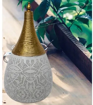 Stolná lampa filigree orient White & Gold WIRE DROP Ø20*45