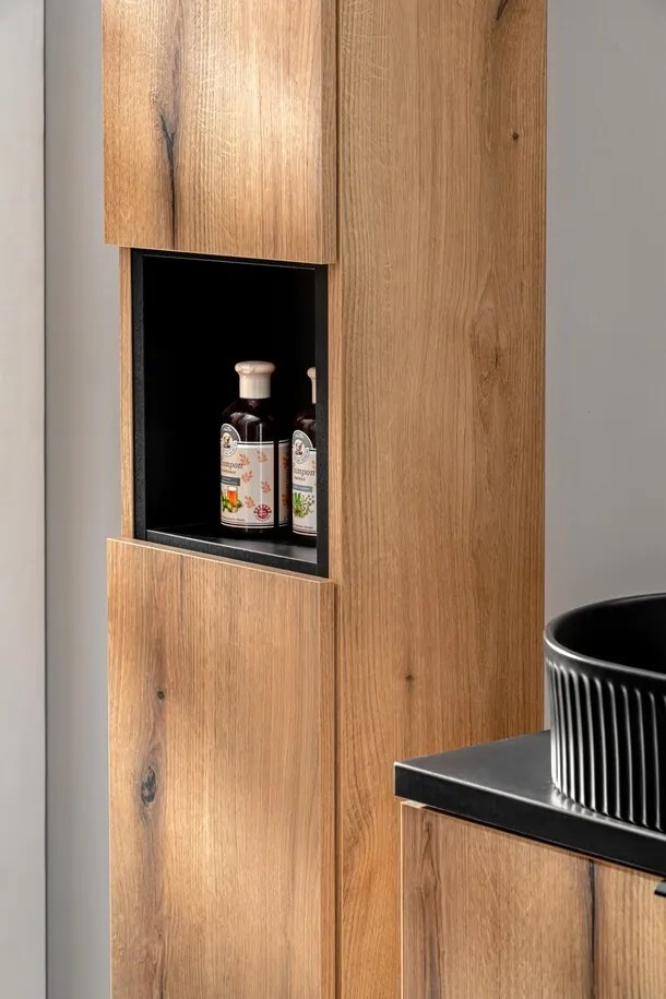 Vysoká kúpeľňová skrinka Nova Oak A 80-03-2D dub evoke