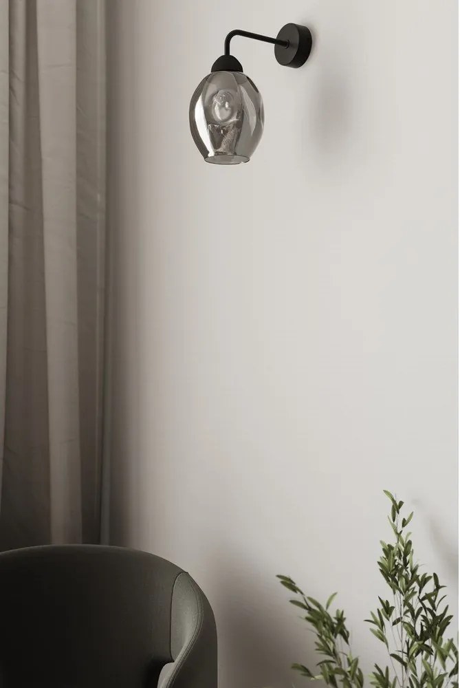 Čierne nástenné svietidlo ø 25 cm Garten – Sollux