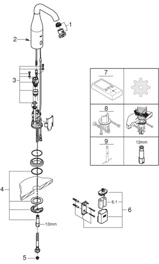 GROHE 36446000 - Infračervená elektronická batéria ESSENCE E lesklý chróm