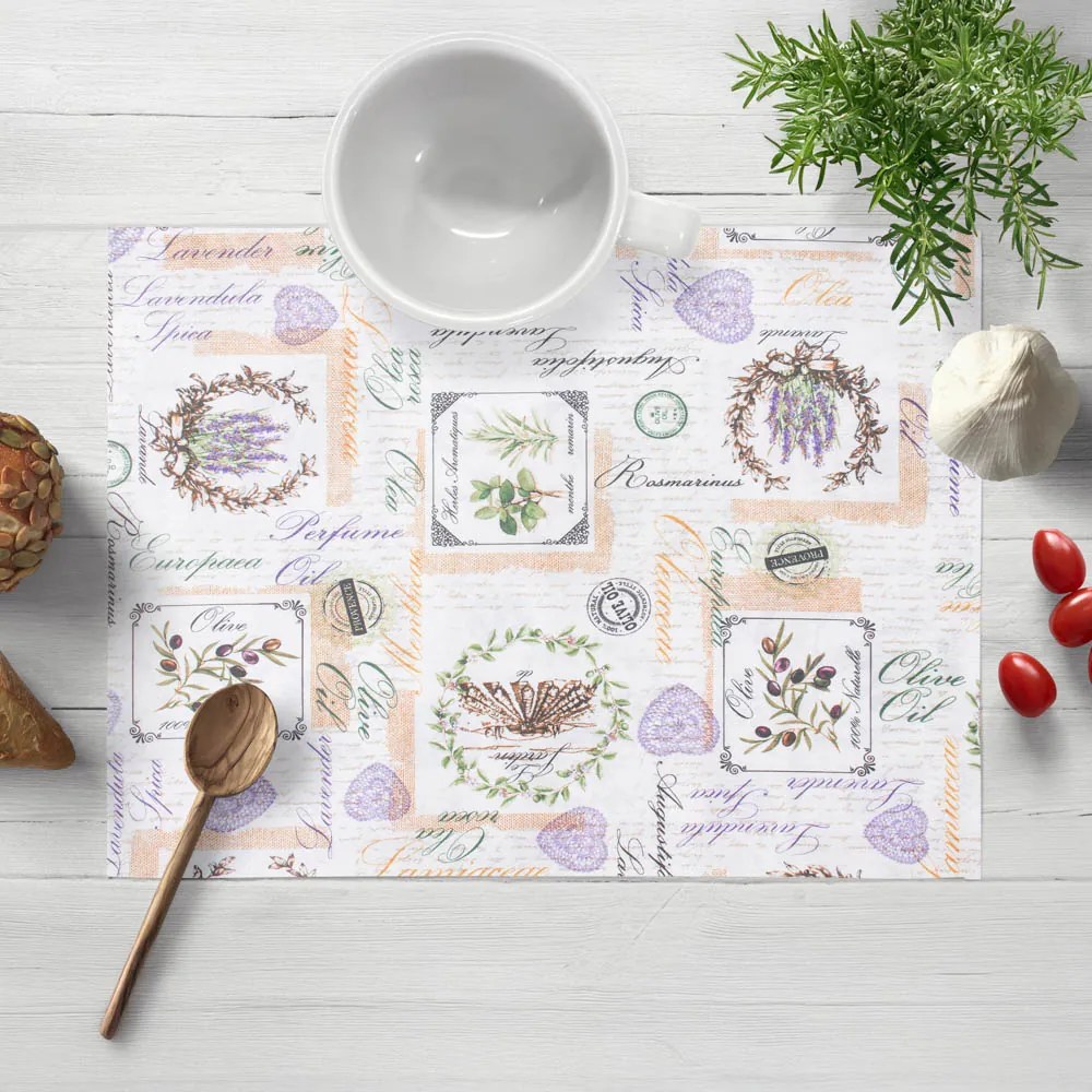 Biante Dekoračné prestieranie na stôl Leona LN-125 Levandule a olivy 35x45 cm