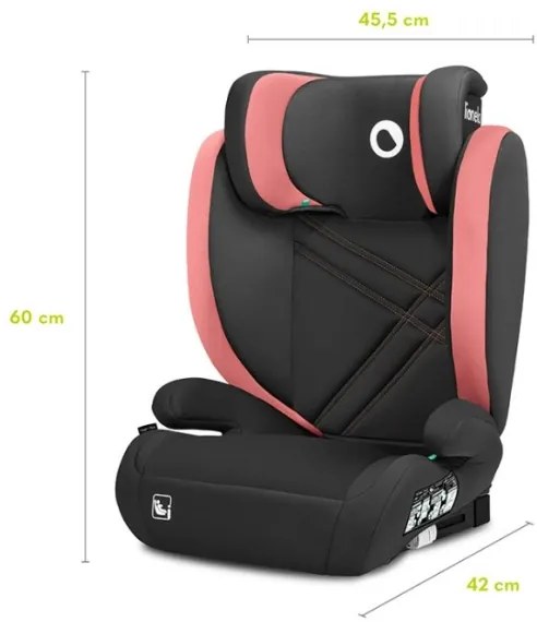 Lionelo - Autosedačka HUGO i-Size 100-150 cm čierna/ružová